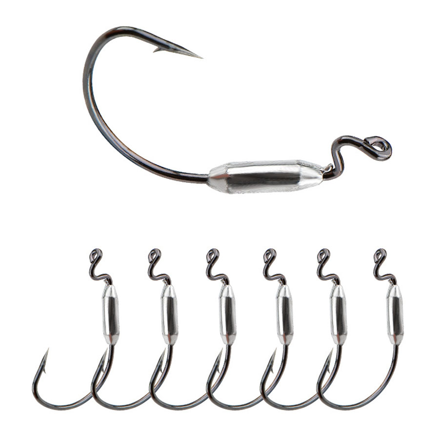Fishing Hook Offset - 5個入り ソフトワームルアー 1/0 # 2/0 #