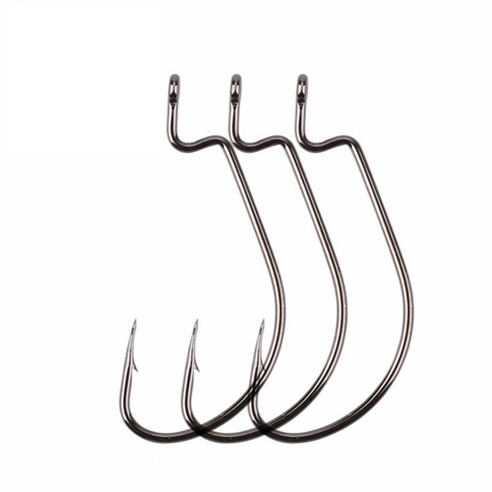 Fishing Hook Offset - 20 ピース/ロットワイドギャップテキサス釣りフックオフセット釣り針 5/0 # -1 #