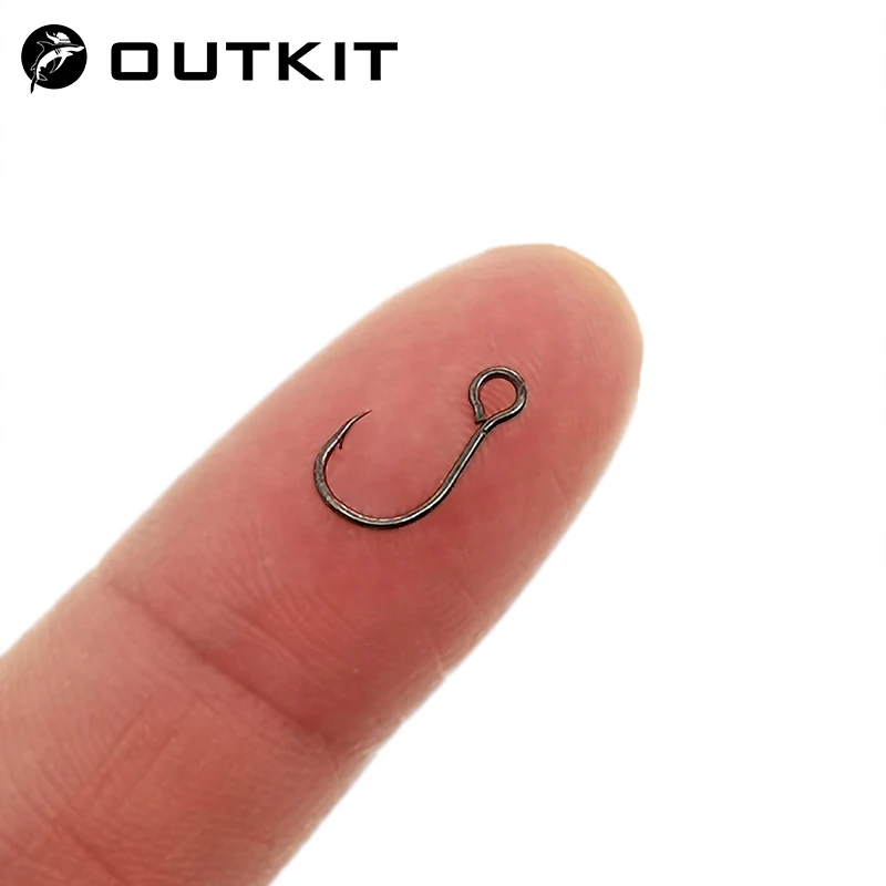 Fishing Hook Barbless - アウトキット-釣り用スペアフック,12個,シングルフィッシュフック,インライン,ビッグアイ,サイズ4,6,8,10,12,高炭素鋼タックル