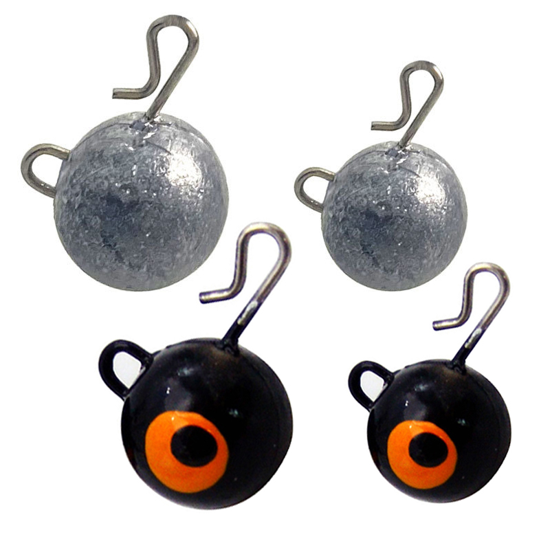 Fishing Hook Jig - 釣り用の丸い頭のシンカー,魚を捕まえるためのウェイト,フック,釣り道具,アクセサリー,5個