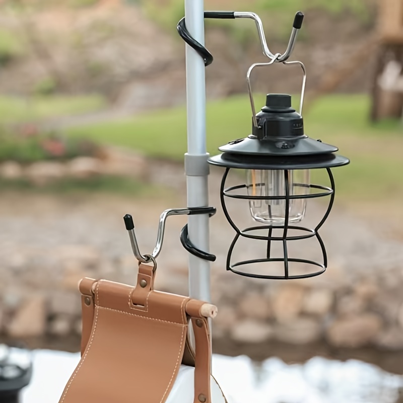 Fishing Hook Stainless Steel - ステンレス鋼ライトスタンドホルダーフックポータブルテントポールランプハンガー狩猟釣りランタンハンガーノードリルバルコニーフック