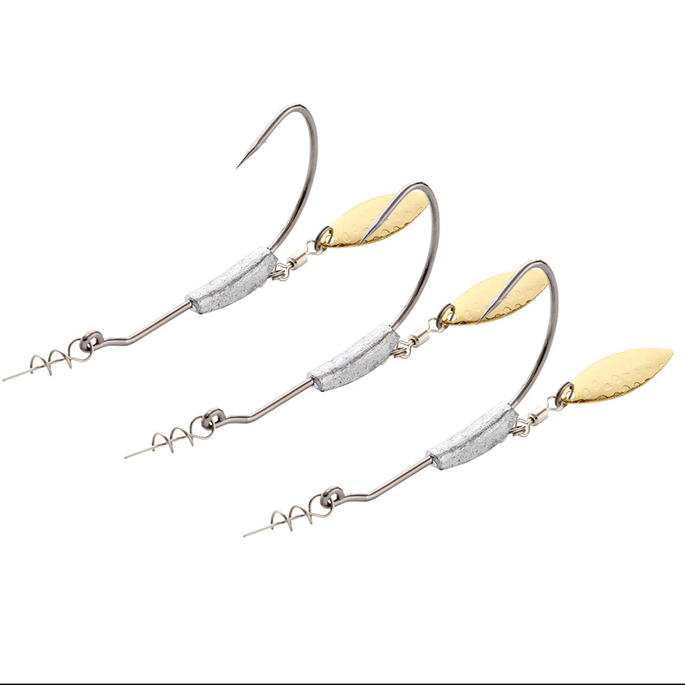 Fishing Hook Offset - Atueno 4個オフセット釣りフック加重でクランクフックスプーンスパンコール釣りフックフィッシュフックテキサスリグのための適合釣り