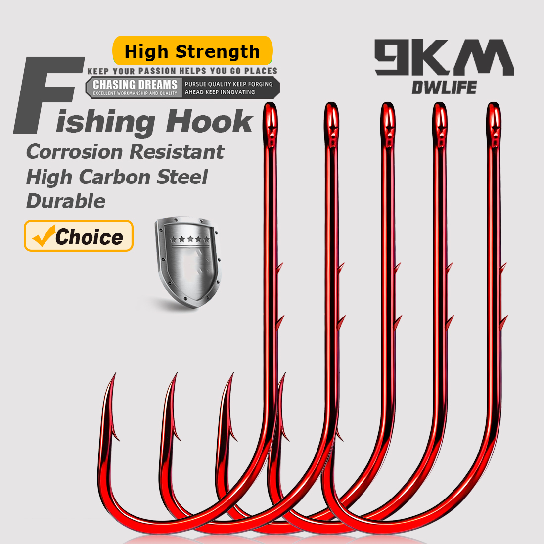 Fishing Hook Circle - 9KM ベイトホルダー 釣りフック ロングシャンク レッドワームフックホルダー 餌フック