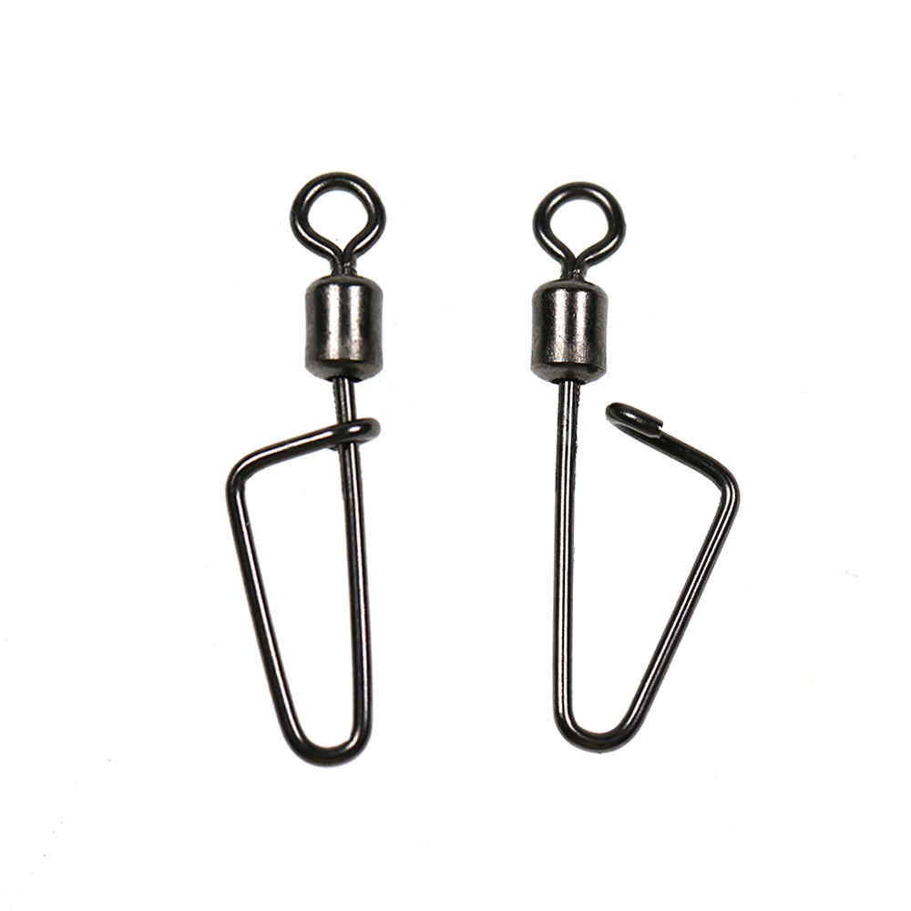 Fishing Hook Stainless Steel - 20個 # 12 -1/0 ローリングスイベルスイングコーストロックスナップ釣りフックルアーラインコネクタ釣りリギングアクセサリーブラックニッケル