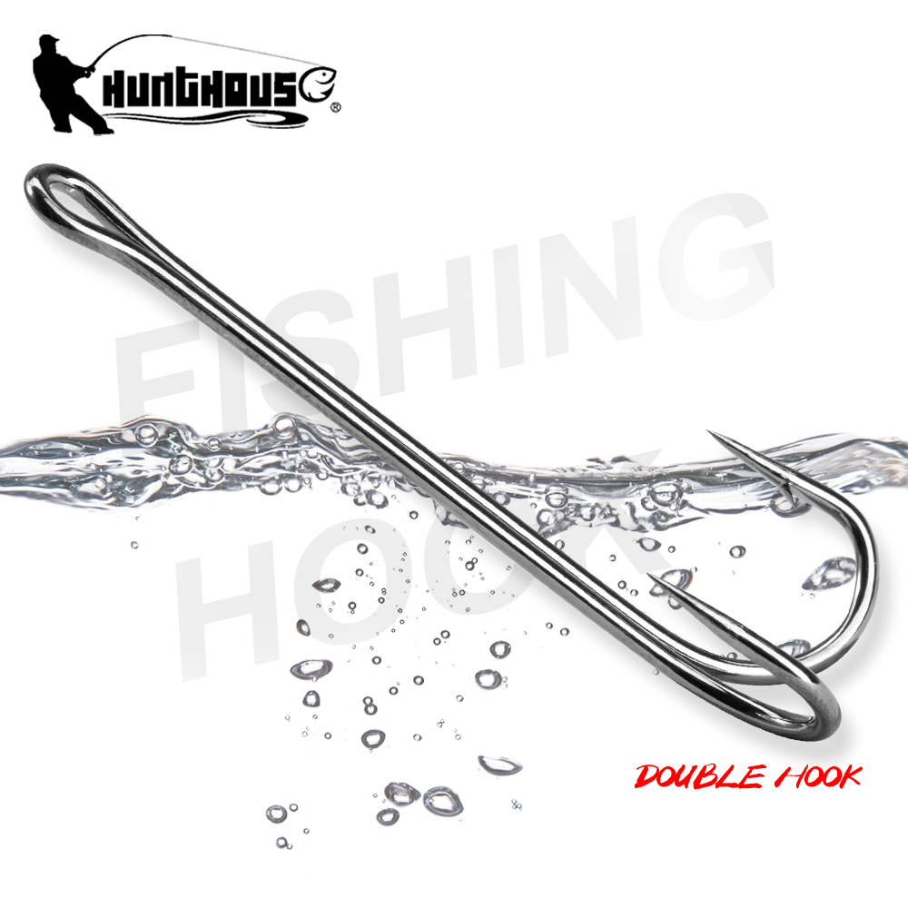 Fishing Hook Weedless - HuntHouse ダブルフィッシングフック ソフトルアー ステンレススチール ウィードレス スーパーシャープ