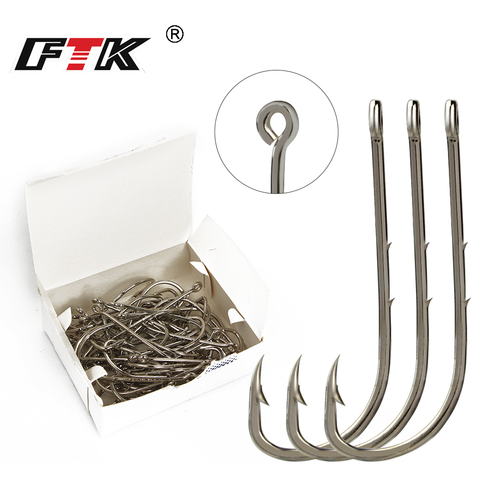 Fishing Hook - 高炭素鋼の釣り針,魚を捕まえるためのフック,ビーチとライブ用,1/0 #-5/0 #50pcs 1-10 #100