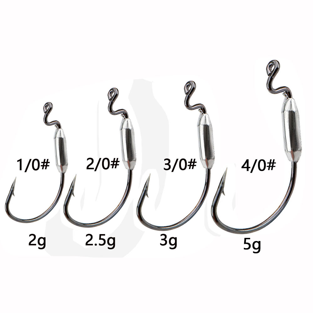 5個入り ソフトワームルアー 1/0 #   2/0 #   - Fishing Hook Offset のレビューと価格