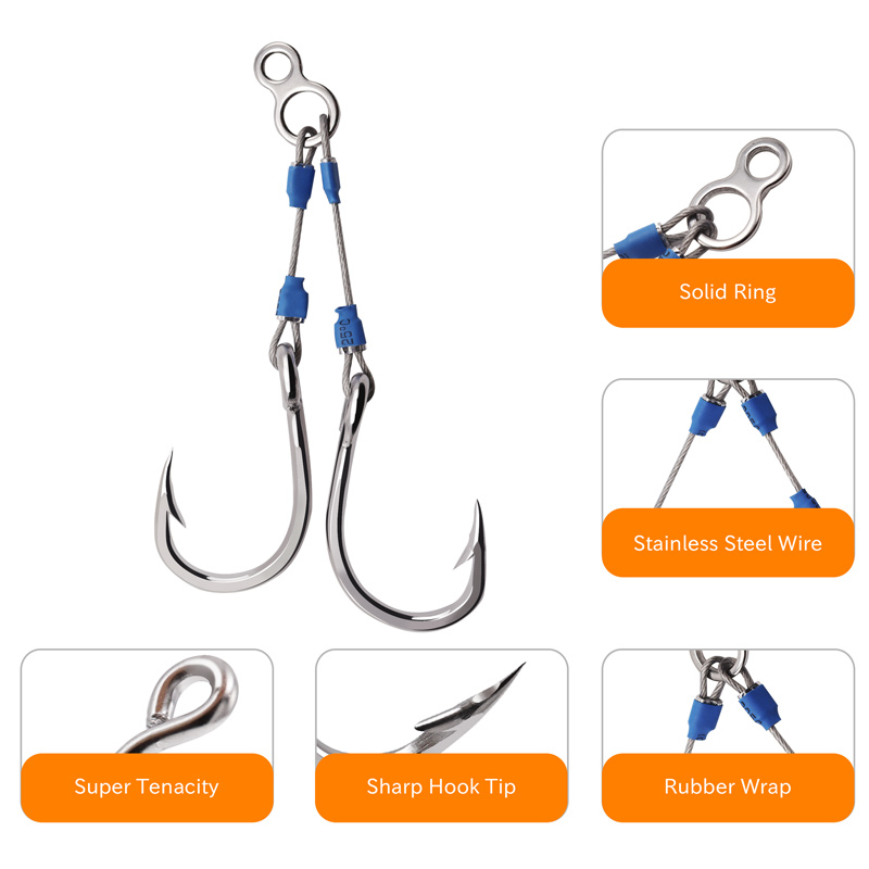 ZYZHE スチールワイヤージグアシストフック 6サイズ 高 - Fishing Hook Assortment のレビューと価格