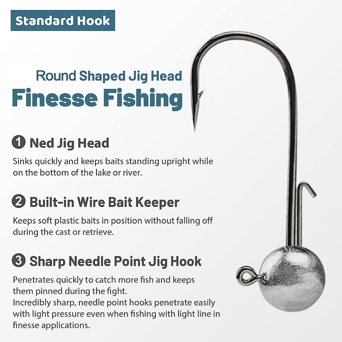 FishTrip 1 〜 10 個ネッドジグヘッド釣りフック - Fishing Hook Weedless のレビューと価格