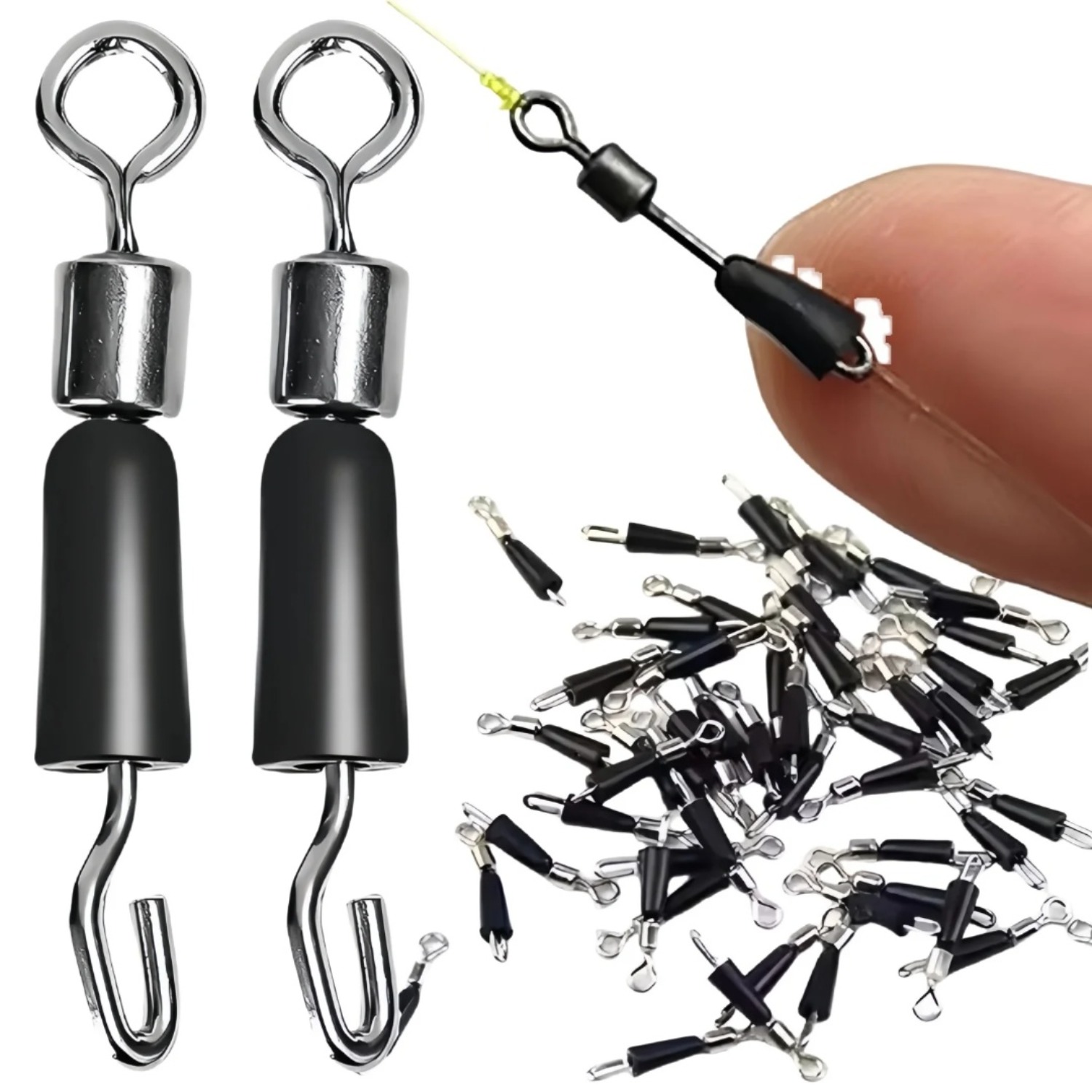 50個入り コイ釣り用クイックチェンジフィーダースイベル メ - Fishing Hook Jig のレビューと価格