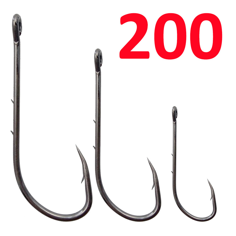 200 個餌ホルダー釣り針鯉釣りフックジグビッグ有刺フック高 - Fishing Hook Circle のレビューと価格