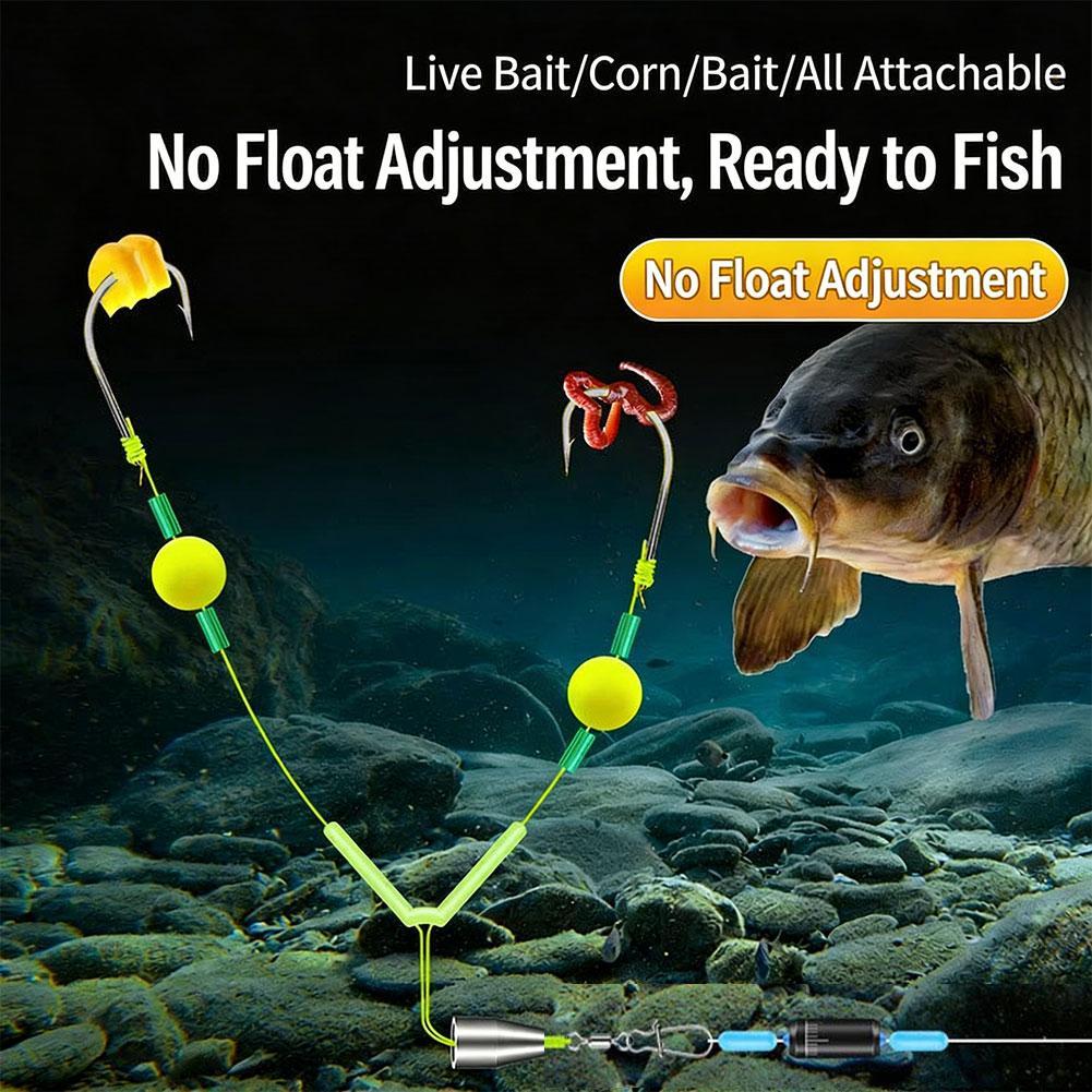 リバースオフボトムダブルフックリグ、アンチスナッグ釣り糸セッ - Fishing Hook Weedless のレビューと価格