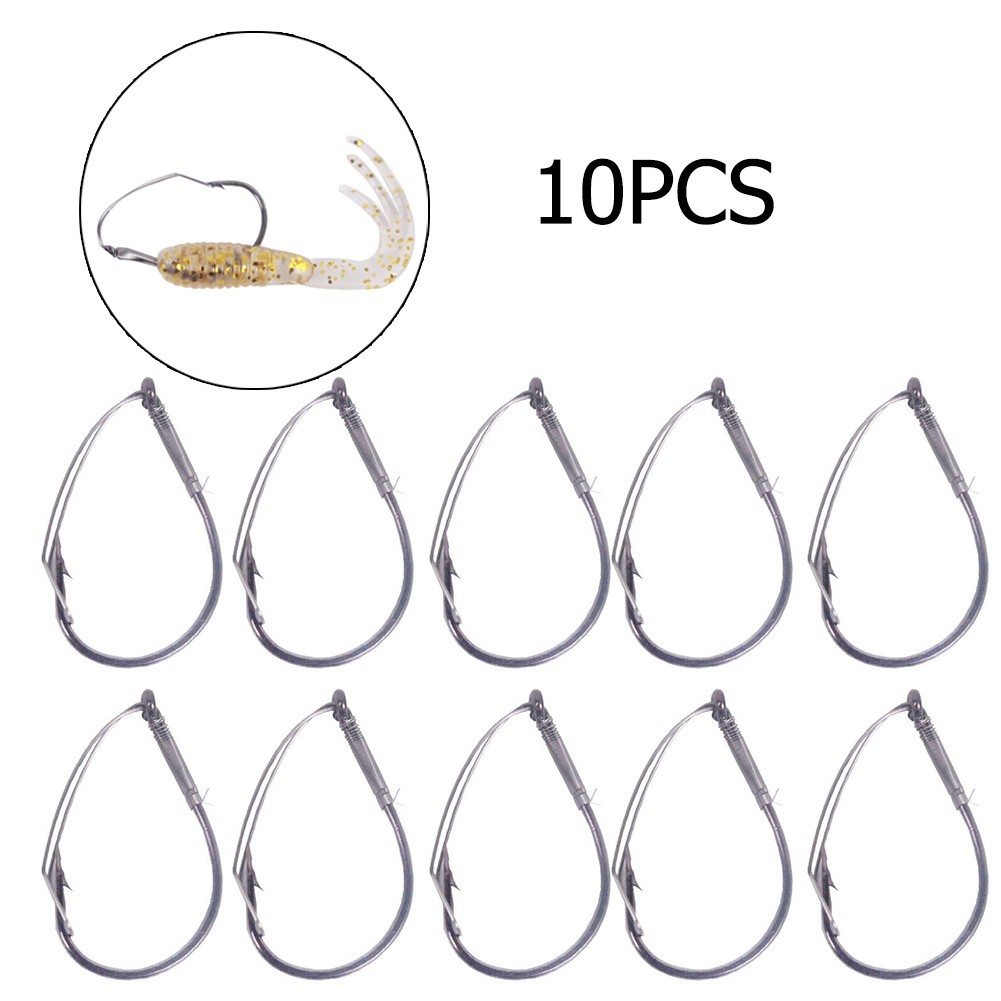 高炭素鋼釣りリグフック,バーブフィシグ,大きなジョイントフッ - Fishing Hook Weedless のレビューと価格