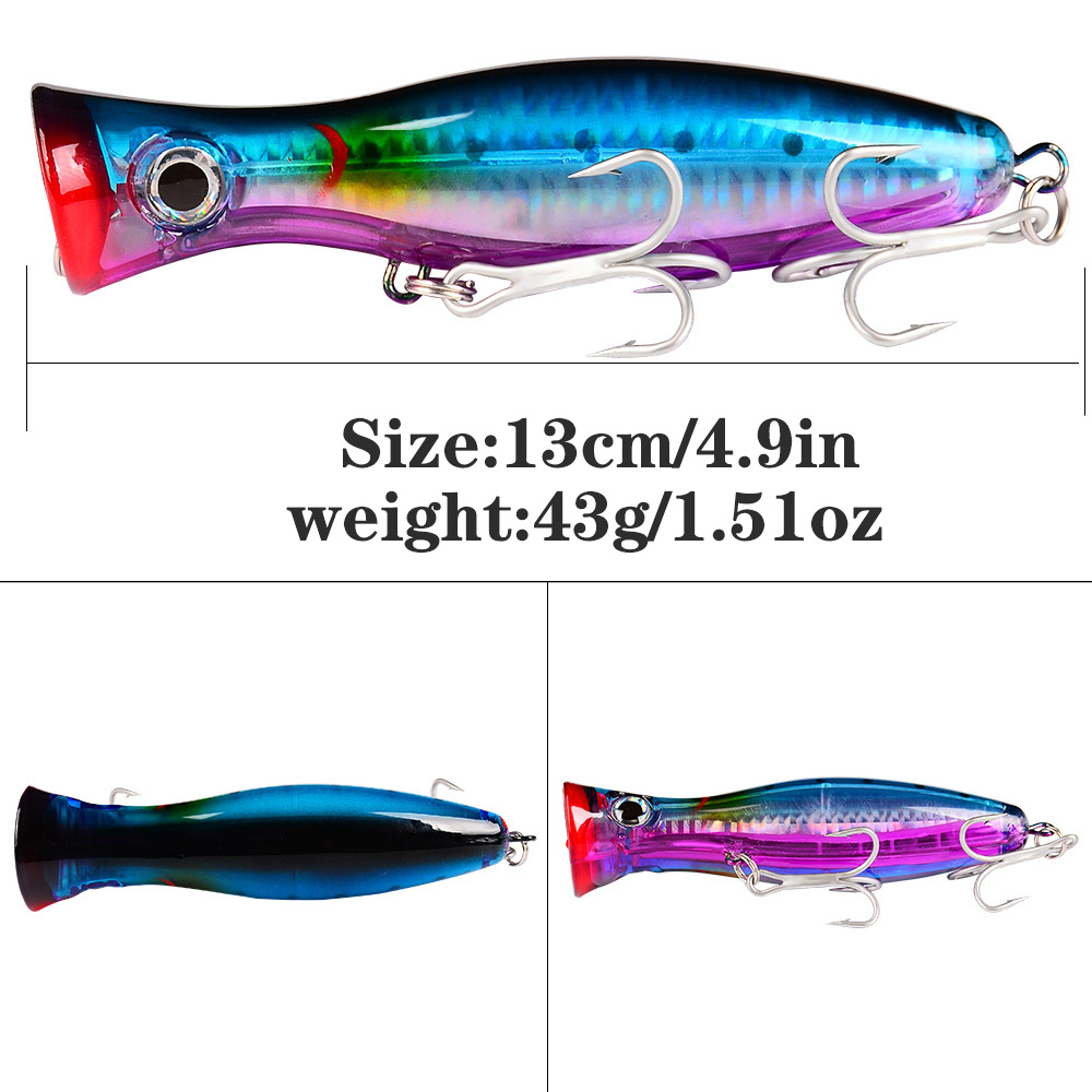 PROBEROS 1pc 13cm 43g ポッパー釣りルア - Fishing Hook Treble のレビューと価格