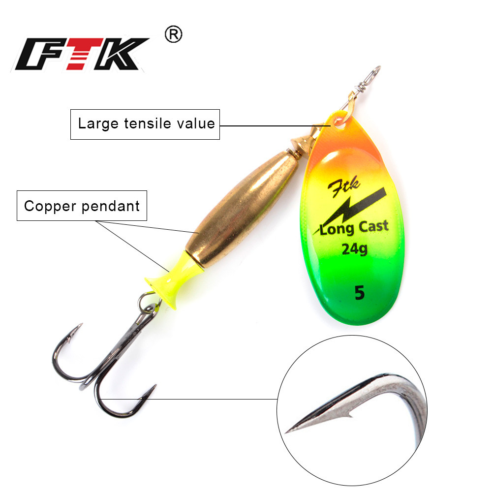 FTK 18g 24g スピナーベイト ハードスプーン バス - Fishing Hook Treble のレビューと価格