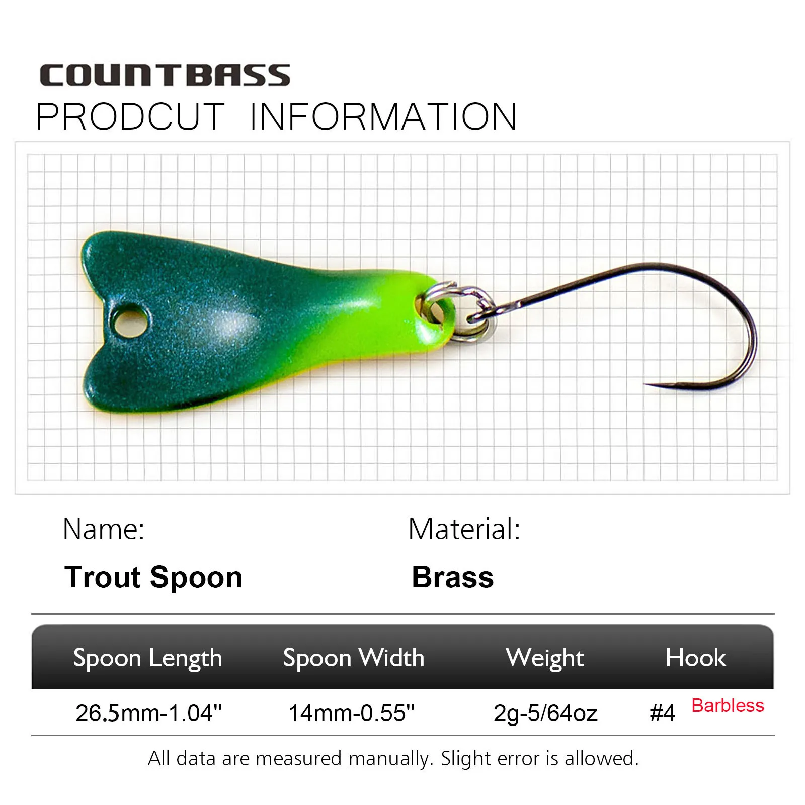 COUNTBASS 5/64 オンス 2 グラムキャスティン - Fishing Hook Barbless のレビューと価格