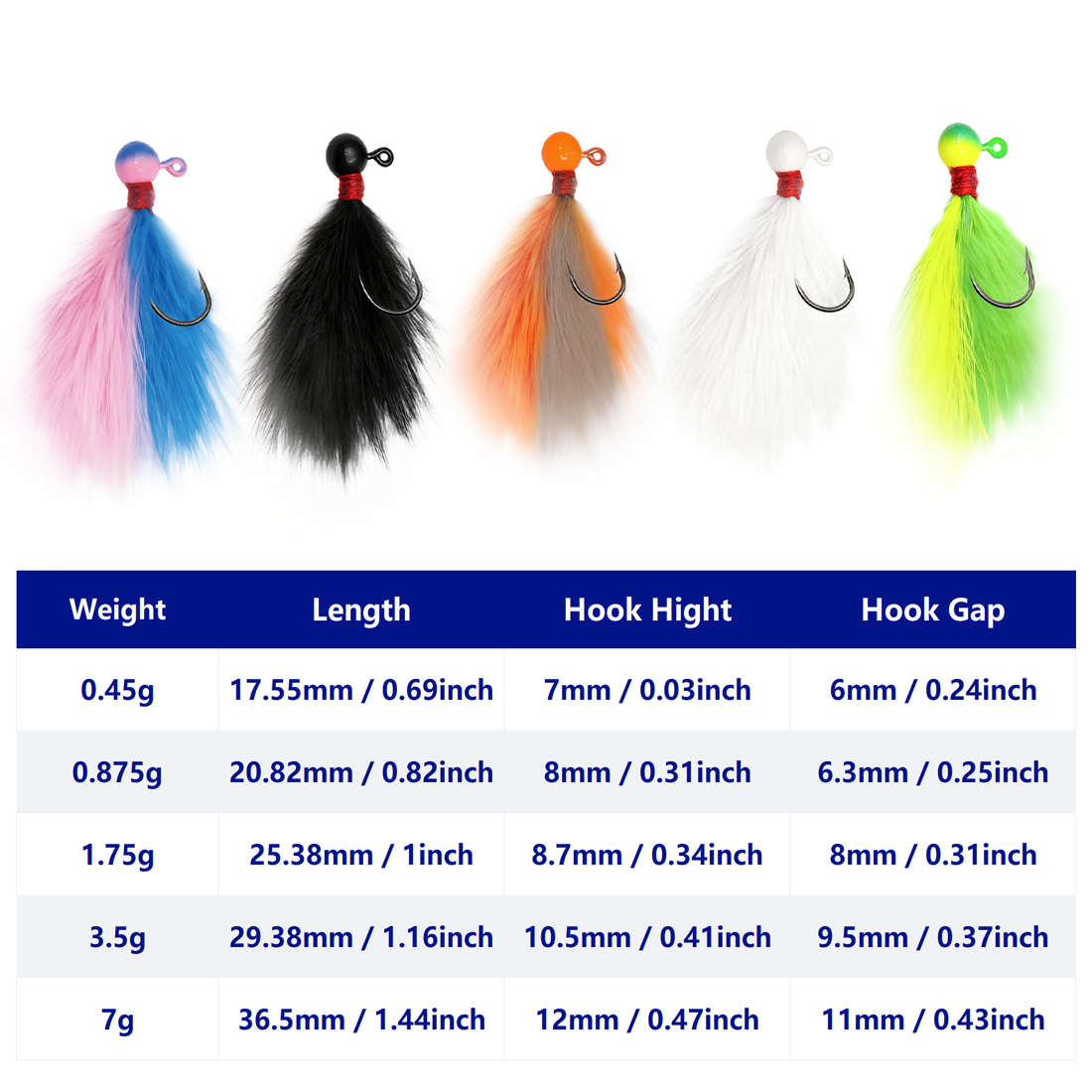 9KM 5個入りミックスカラーマラブーフライジグキット、手結 - Fishing Hook Assortment のレビューと価格