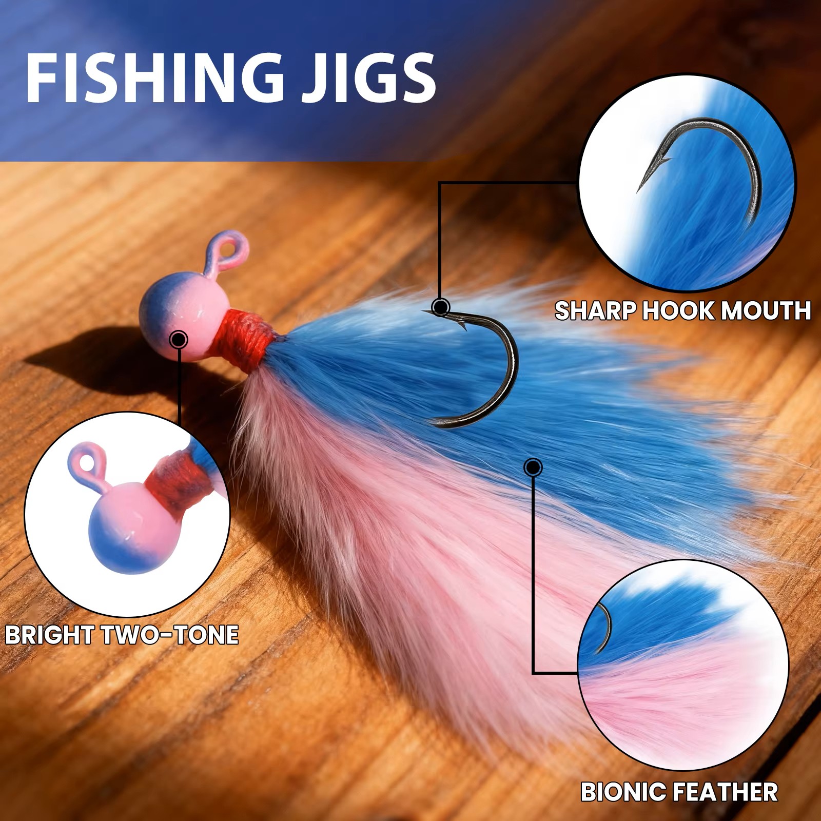 9KM 5個入りミックスカラーマラブーフライジグキット、手結 - Fishing Hook Assortment のレビューと価格