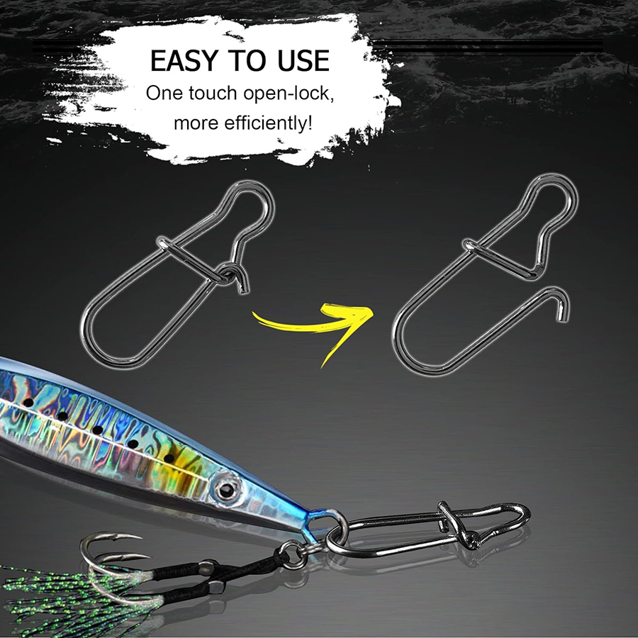50 個クランクベイトスナップステンレス鋼デュオロックルアー - Fishing Hook Stainless Steel のレビューと価格