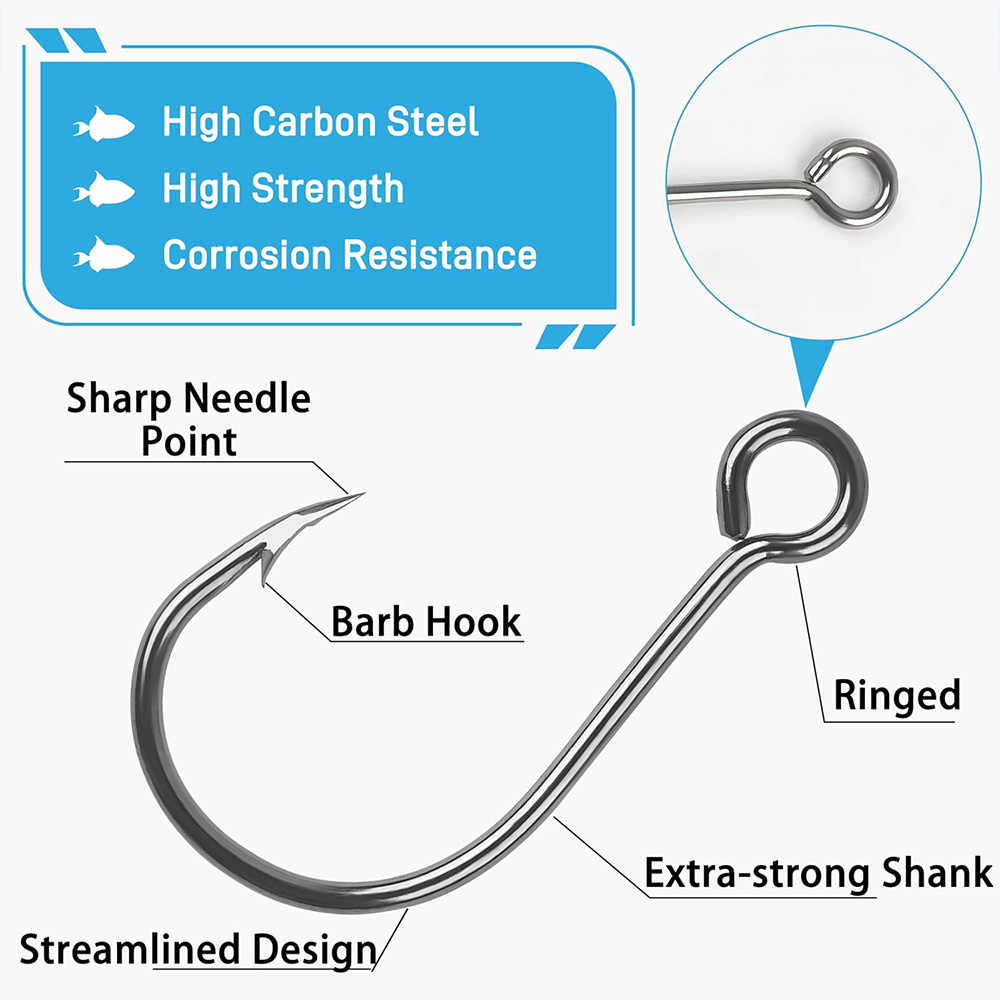 70 個釣りインラインシングルフックハードルアー用シングル交 - Fishing Hook Circle のレビューと価格