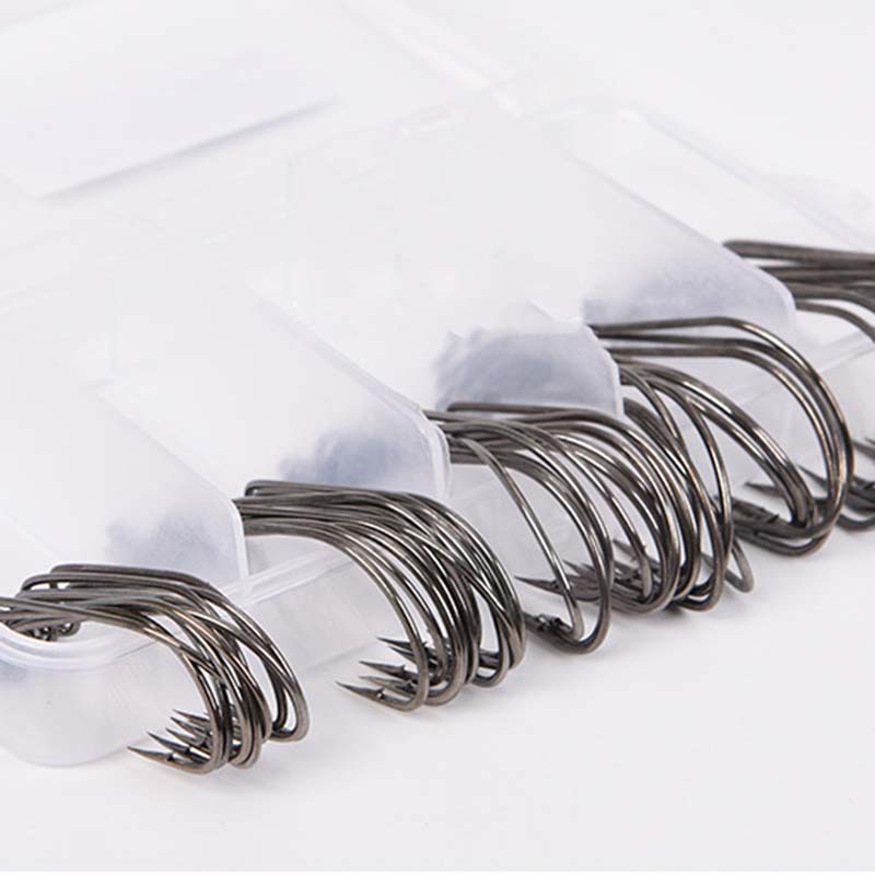 50個入り/箱 高炭素鋼製釣り針 オフセットワイドギャップバ - Fishing Hook Jig のレビューと価格