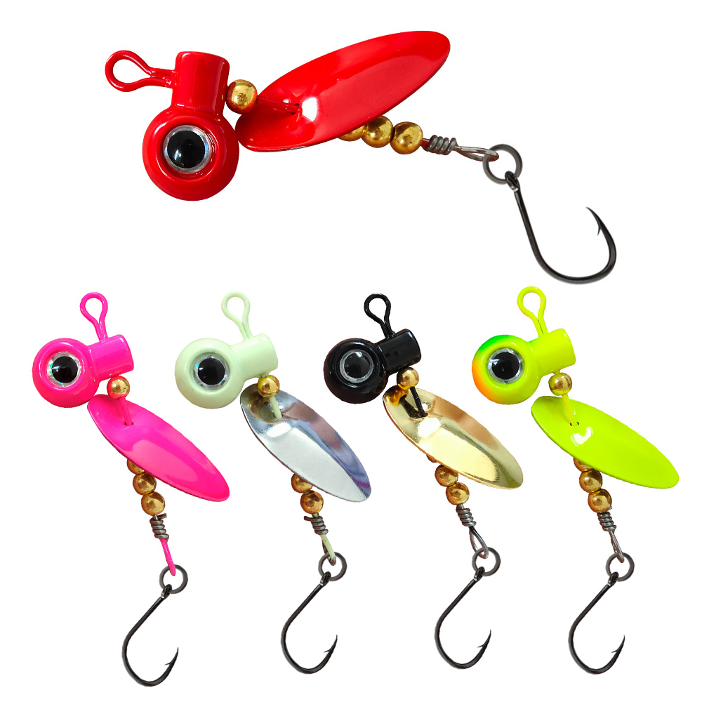 5個入り クラッピージグヘッド スピナーブレード付き 回転式 - Fishing Hook Offset のレビューと価格