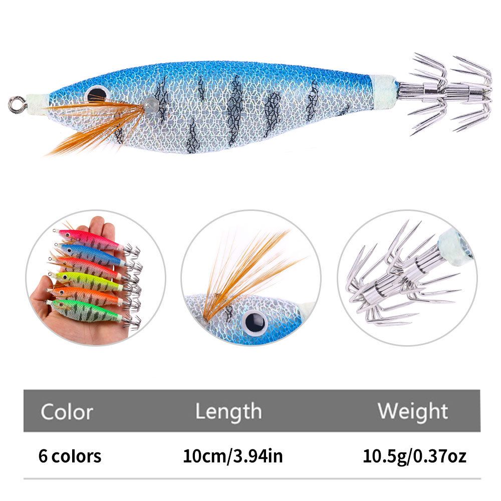 発光電子エビジグセット海水ダブル列イカフックウィードレスリア - Fishing Hook Weedless のレビューと価格