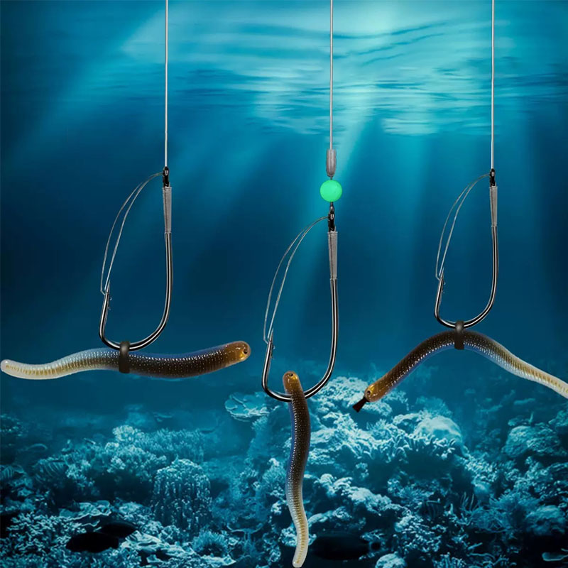 20/40個 ウィードレスオフセットワームフック - もつれ - Fishing Hook Weedless のレビューと価格
