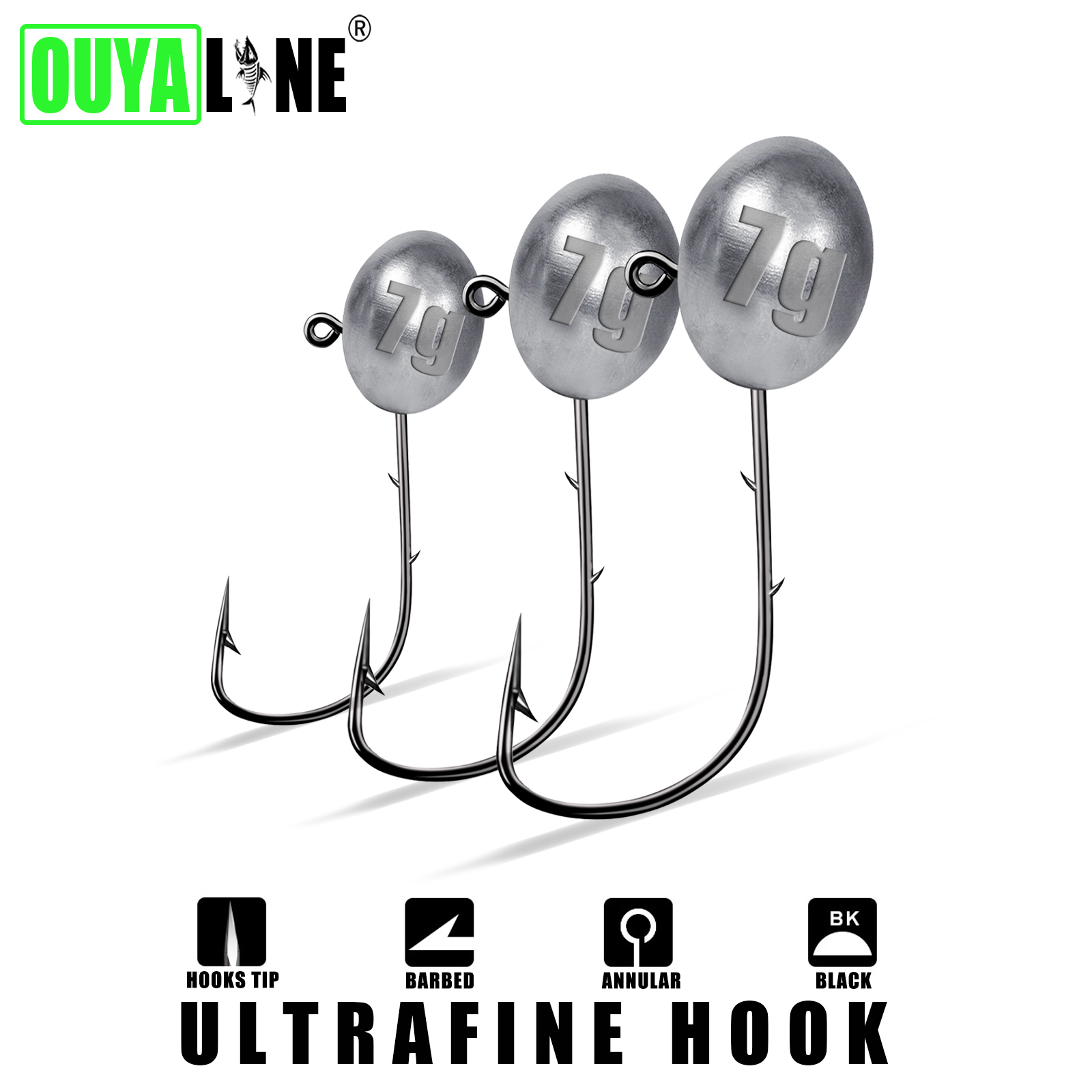 釣り、ソフトワーム、パイク、トラウトアクセサリー用のjigヘ - Fishing Hook Offset のレビューと価格